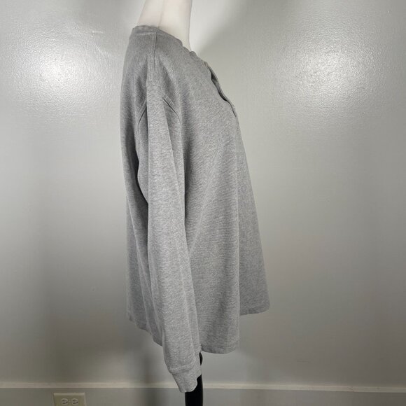L.L. Bean Thermal Shirt Men's LT Gray Waffle Knit Traditional Fit Henley Neck - Picture 12 of 15